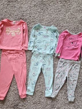 Kids' Pink and Mint Animal Pajama Sets - Soft Sleepwear